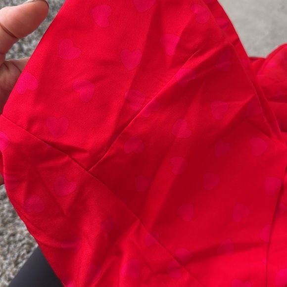 More To Come red dress with pink hearts strapless dress - Picture 5 of 7